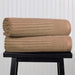 Cotton Ribbed Textured Super Absorbent 2 Piece Bath Sheet Towel Set - Coffee