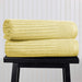 Cotton Ribbed Textured Super Absorbent 2 Piece Bath Sheet Towel Set - Golden Mist