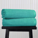 Cotton Ribbed Textured Super Absorbent 2 Piece Bath Sheet Towel Set - Turqoise