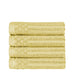 Cotton Ribbed Textured Highly Absorbent 4 Piece Hand Towel Set - Golden Mist