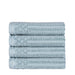 Cotton Ribbed Textured Highly Absorbent 4 Piece Hand Towel Set - Slate Blue