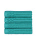 Cotton Ribbed Textured Highly Absorbent 4 Piece Hand Towel Set - Turquoise