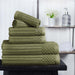 Cotton Ribbed Textured Medium Weight 6 Piece Towel Set - Sage