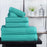 Cotton Ribbed Textured Medium Weight 6 Piece Towel Set