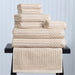 Cotton Ribbed Textured Medium Weight 8-Piece Towel Set - Ivory