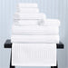 Cotton Ribbed Textured Medium Weight 8-Piece Towel Set - White