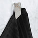 Soho Ribbed Textured Cotton Ultra-Absorbent Hand Towel and Bath Sheet Set - Black