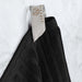 Cotton Ribbed Textured Medium Weight 8-Piece Towel Set - Black