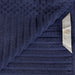 Cotton Ribbed Textured Medium Weight 8-Piece Towel Set - Navy Blue