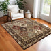 Palmyra Traditional Floral Medallion Indoor Area Rug or Runner Rug - Chocolate