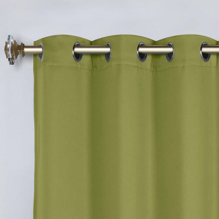 Solid Machine Washable Room Darkening Blackout Curtains, Set of 2 - Blue Nile Mills