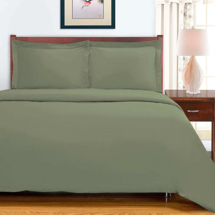 Egyptian Cotton 700 Thread Count Solid Duvet Cover and Pillow Sham Set -  Sage
