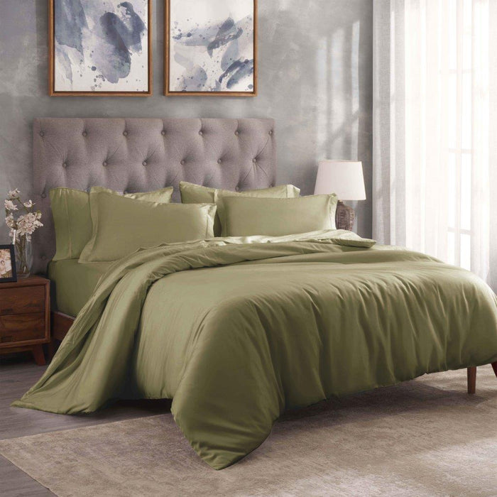 Egyptian Cotton 300 Thread Count Solid Duvet Cover Set