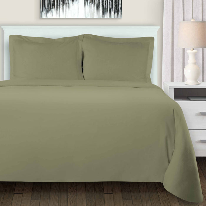 Cotton Flannel Solid Duvet Cover Set