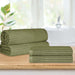 Soho Ribbed Textured Cotton Ultra-Absorbent Bath Sheet / Bath Towel Set - Sage