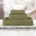 Soho Ribbed Textured Cotton Ultra-Absorbent 3-Piece Assorted Towel Set - Sage