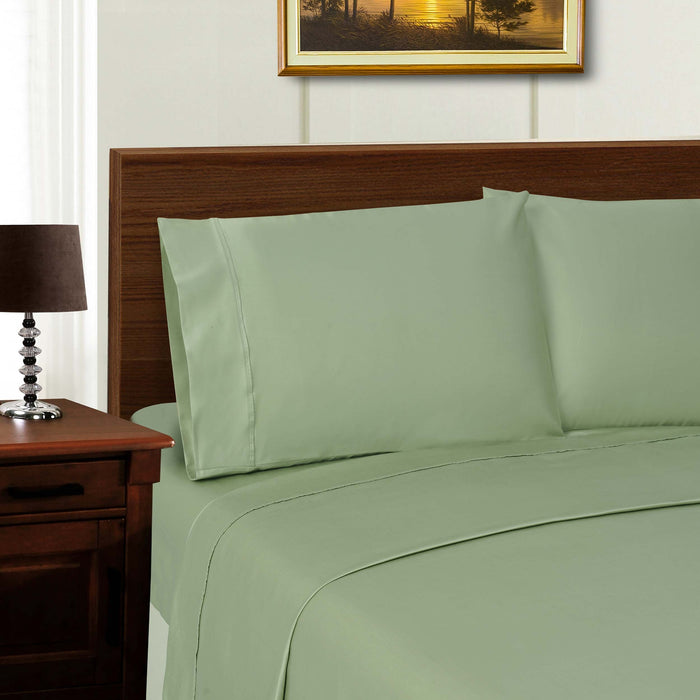 600 Thread Count Wrinkle Resistant Pillowcase Set - Sage