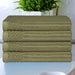 Soho Ribbed Textured Cotton Ultra-Absorbent Bath Towel Set of 4 - Sage
