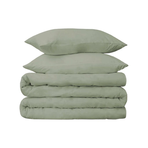Egyptian Cotton 700 Thread Count Solid Duvet Cover and Pillow Sham Set - Sage