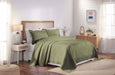 Victory Cotton Matelasse Weave Jacquard Scroll Medallion Bedspread Set - Sage