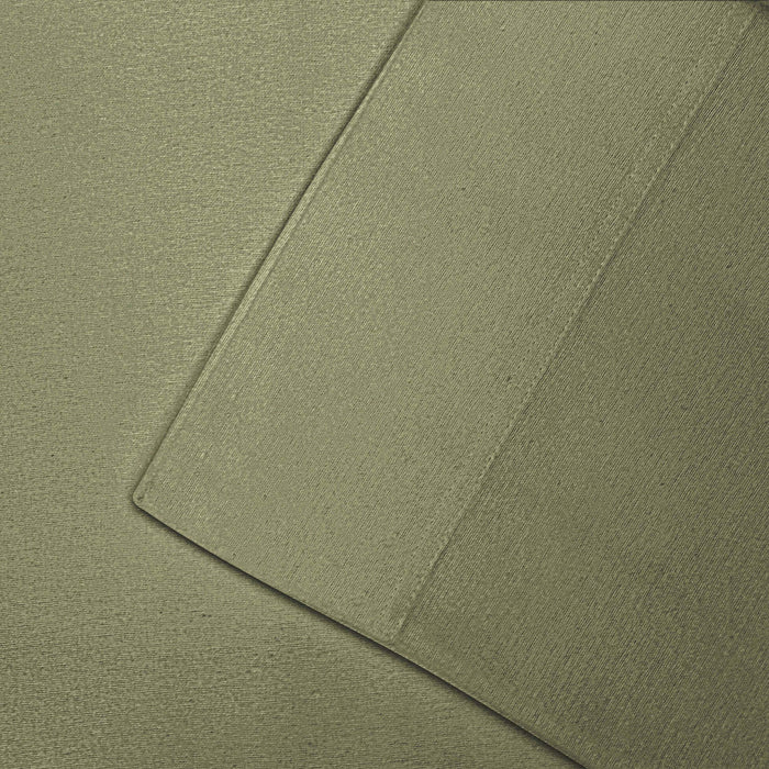 Cotton Flannel Solid Deep Pocket Sheet Set - Sage