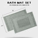Cotton 2 Piece Greek Key Border Super Absorbent Bath Mat Set - Sage