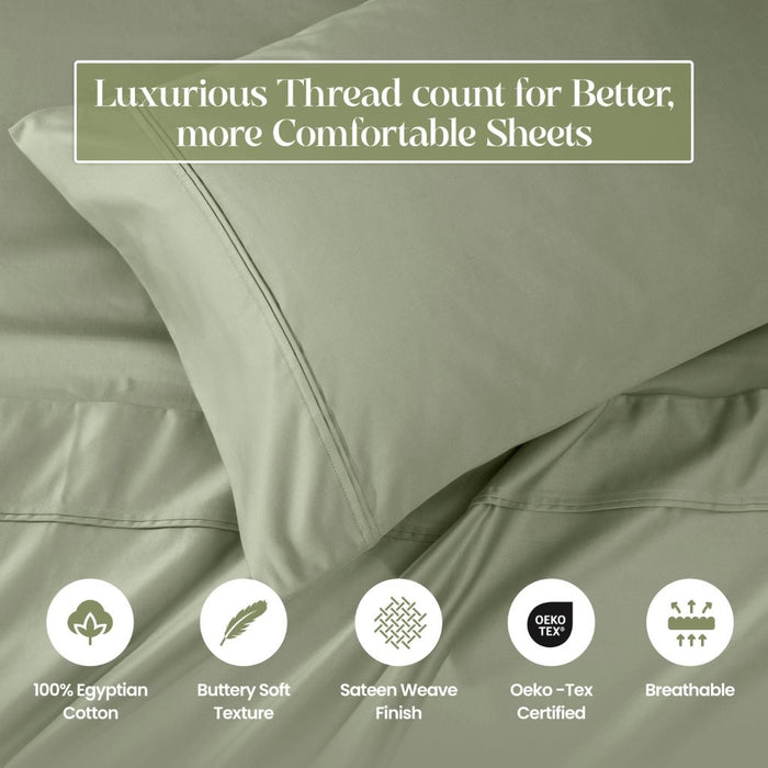 1200 Thread Count Egyptian Cotton 2 Piece Pillowcase Set