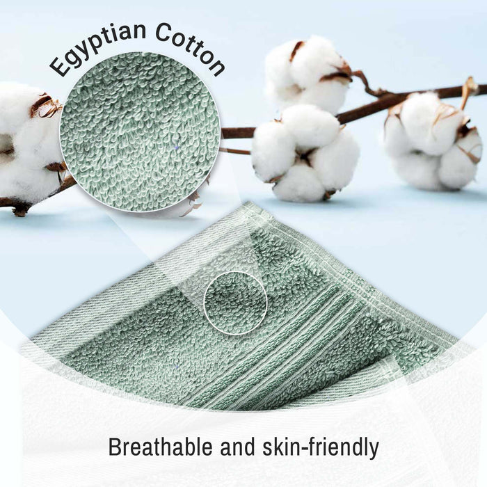 Egyptian Cotton 8 Piece Solid Hand Towel Set - Sage