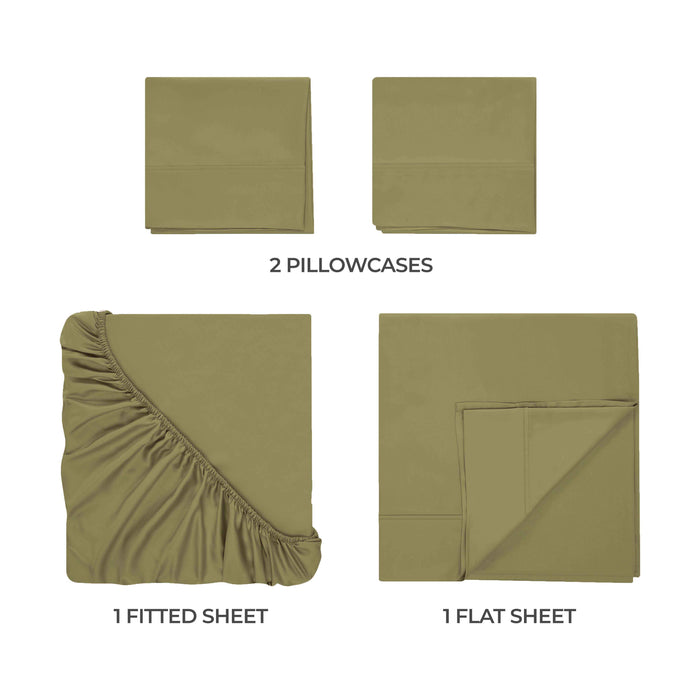 Egyptian Cotton 400 Thread Count Solid Deep Pocket Sheet Set