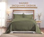 Victory Cotton Matelasse Weave Jacquard Scroll Medallion Bedspread Set - Sage