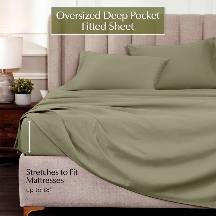 1000 Thread Count Egyptian Cotton Bed Sheet Set Olympic Queen