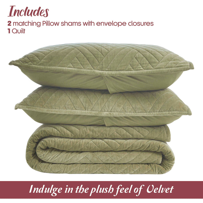 Karina Cotton Velvet Lightweight Quilt and Sham Set