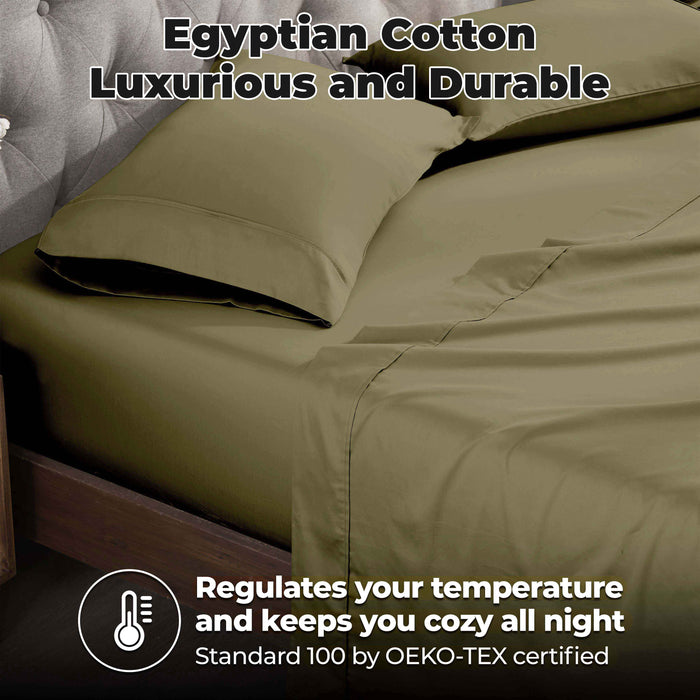 Egyptian Cotton 400 Thread Count Solid Deep Pocket Sheet Set