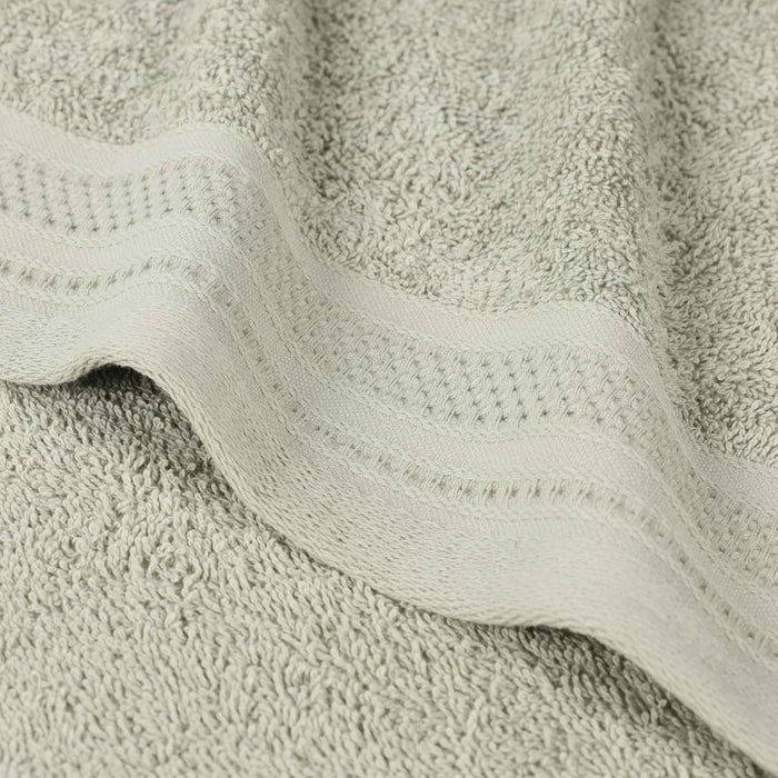 Honeycomb Textured Waffle Border Luxury Cotton 6 Piece Towel Set