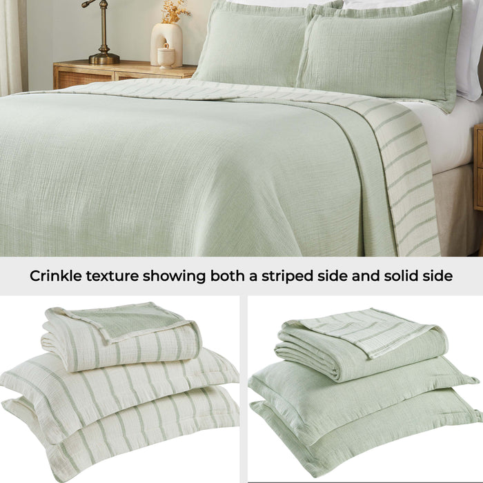 Valencia Reversible Cotton Medium Weight Matelasse Bedspread Set