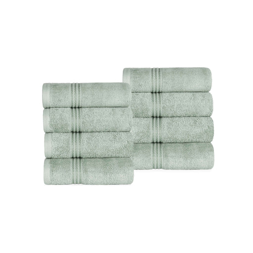 Egyptian Cotton 8 Piece Solid Hand Towel Set - Sage