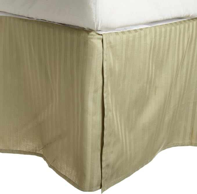 Egyptian Cotton 300 Thread Count Stripe Bed Skirt - Sage