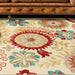 Floral Medallion Country Cottage Hand-Tufted Handmade Indoor Area Rug - Cream