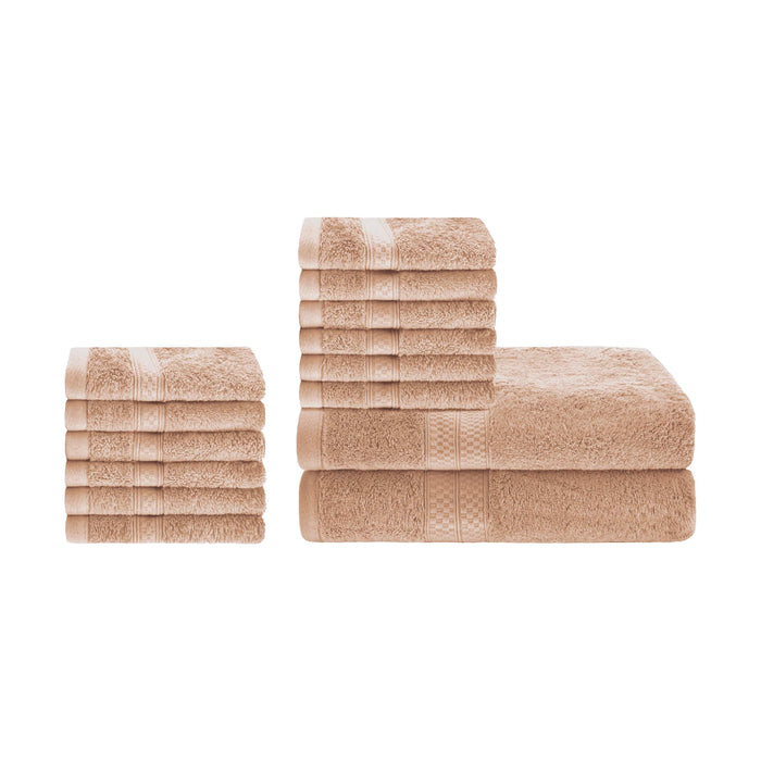 Ultra-Soft Rayon from Bamboo Cotton Blend Bath and Face Towel Set - Sand