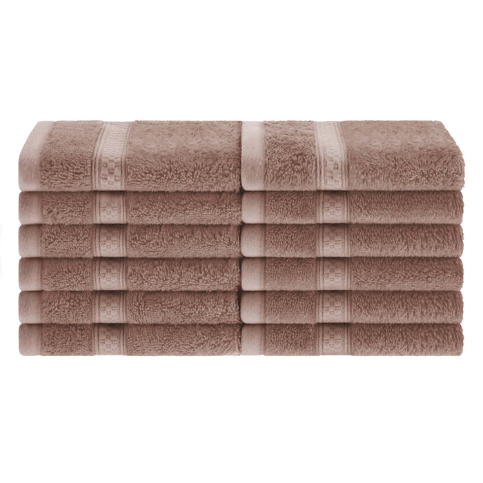 Rayon from Bamboo Blend Solid 12 Piece Face Towel Set - Sand