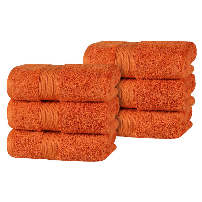 Atlas Cotton Plush Absorbent Heavyweight Luxury Hand Towel Set of 6 - Sandstone