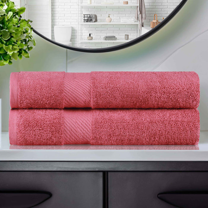 Kendell Egyptian Cotton Medium Weight Solid Bath Towel Set of 2 - SandyRose