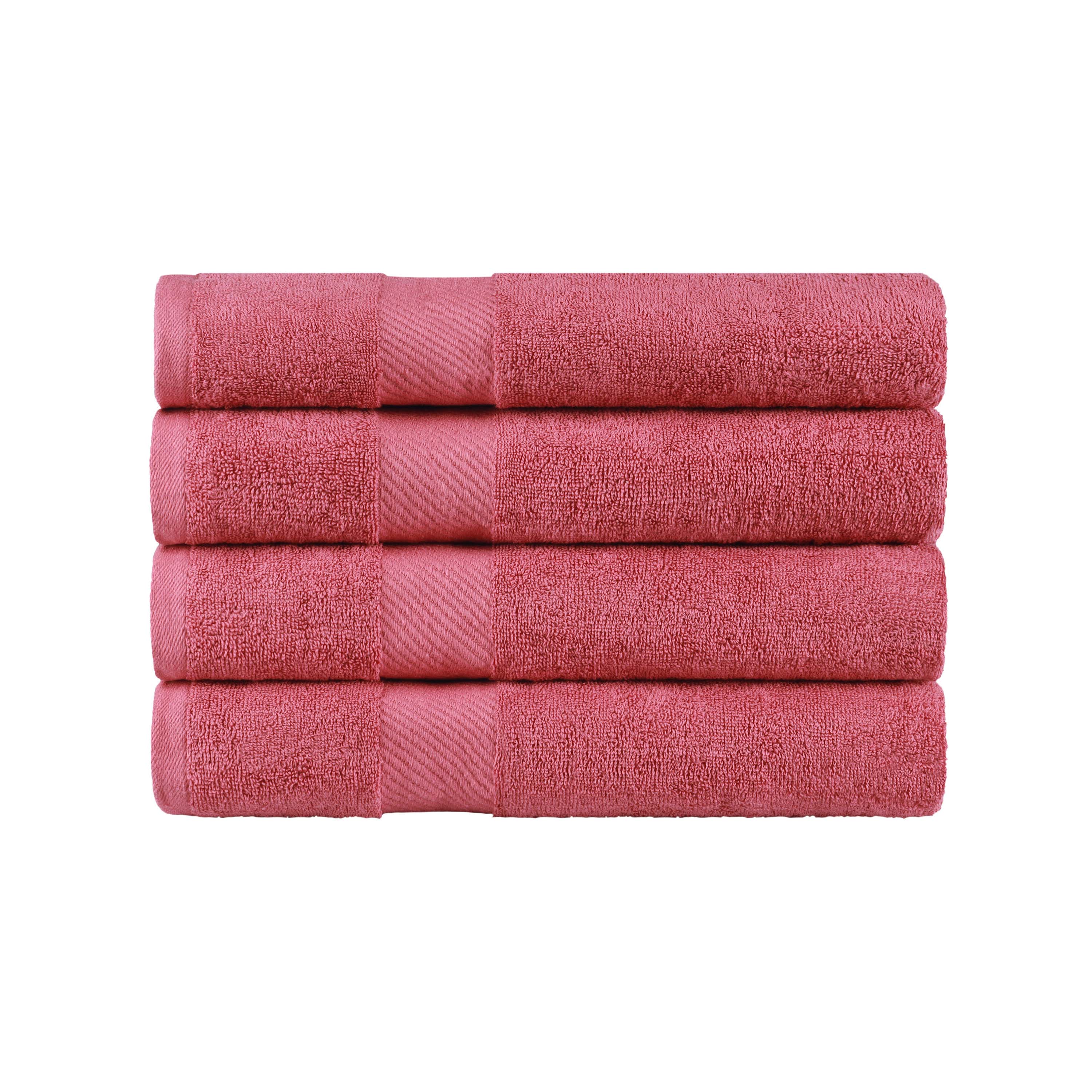 Kendell Egyptian Cotton 4 Piece Bath Towel Set with Dobby Border - Blue Nile Mills