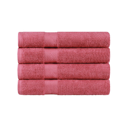 Kendell Egyptian Cotton 4 Piece Bath Towel Set with Dobby Border - Blue Nile Mills
