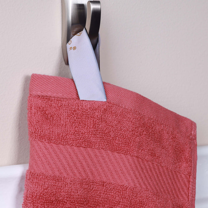 Kendell Egyptian Cotton 4 Piece Bath Towel Set with Dobby Border - SandyRose