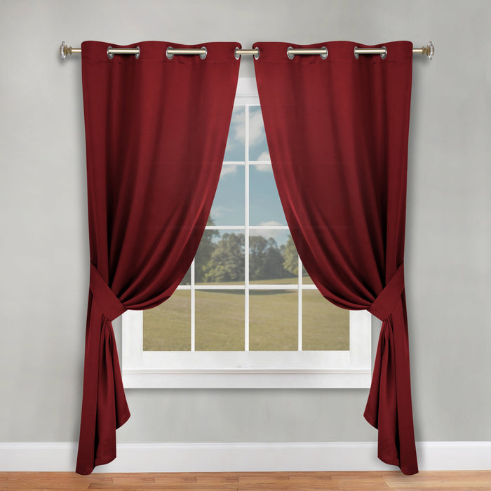 Solid Machine Washable Room Darkening Blackout Curtains, Set of 2 - Blue Nile Mills