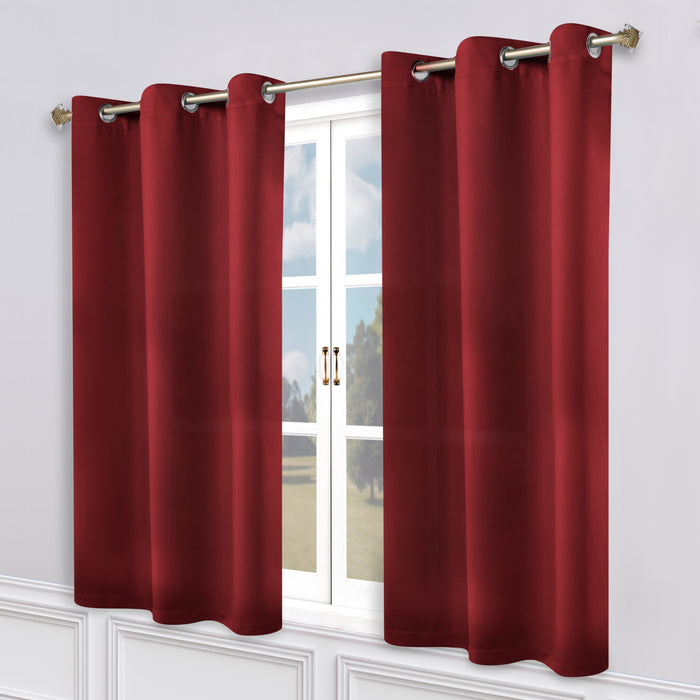 Solid Machine Washable Room Darkening Blackout Curtains, Set of 2 - Sangaria