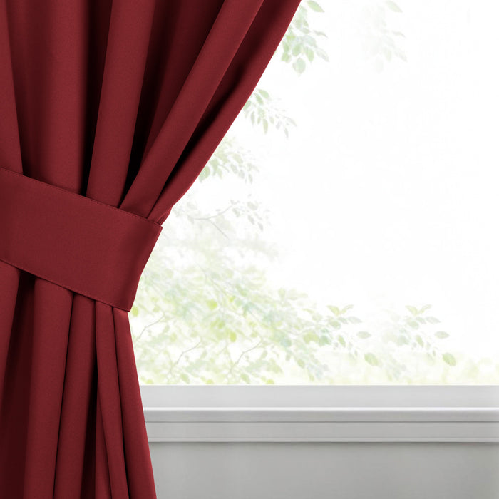 Solid Machine Washable Room Darkening Blackout Curtains, Set of 2 - Sangaria