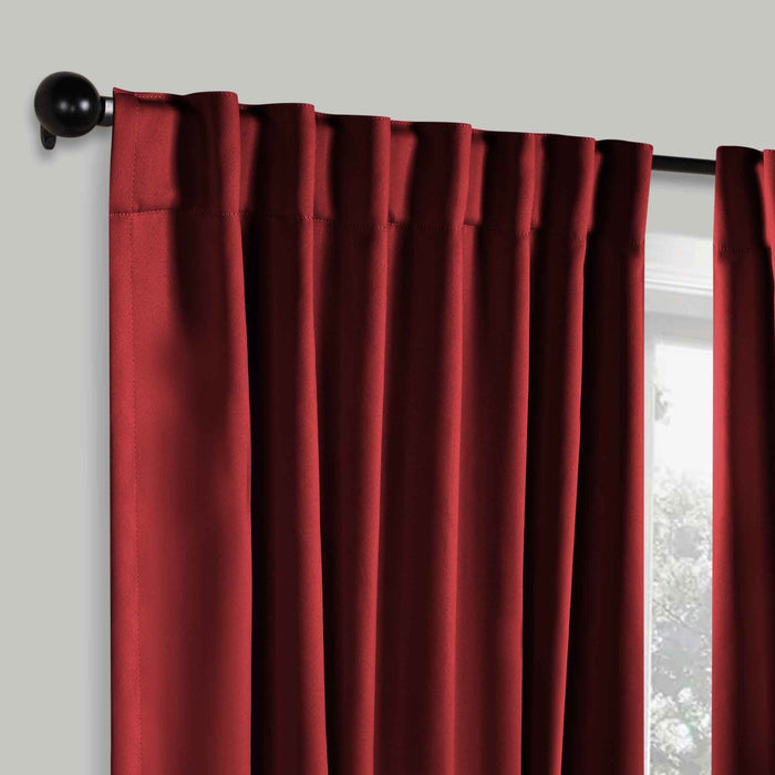 Solid Room Darkening Blackout Curtains with Back Tabs, Set of 2