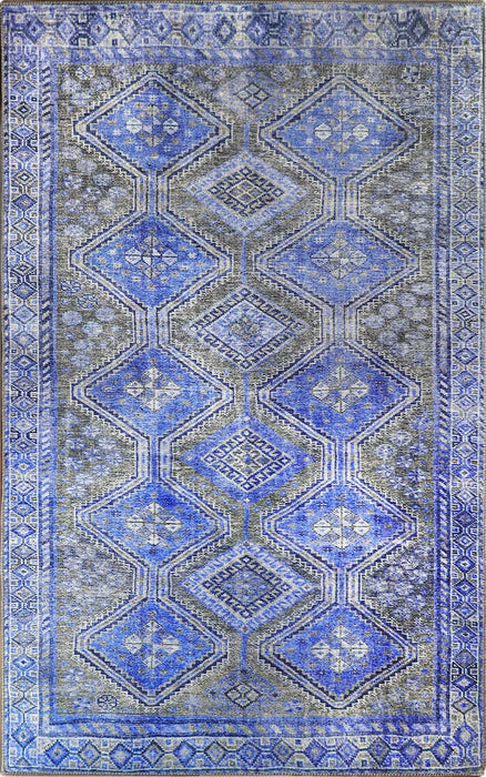 Southwestern Geometric Diamonds Indoor Area Rug Or Runner Rug - Sapphire Blue